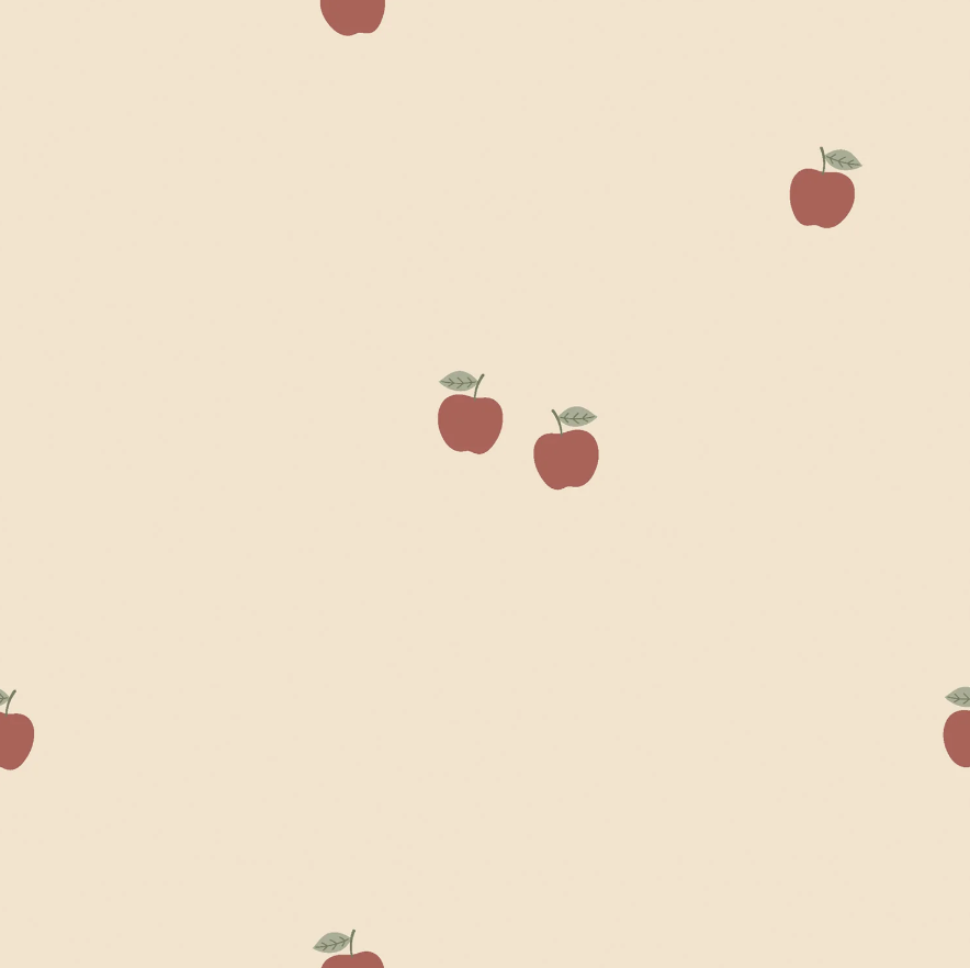Tricot print bedrukt Appels Beige