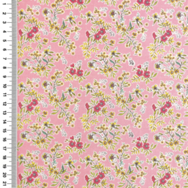 Poplin digitale print Printed Vibrant Flowers - Design E