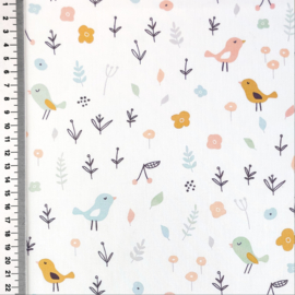 Poplin digitale print Soft Flowers - Design C