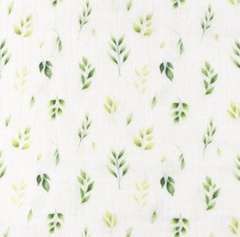 Snoozy fabrics Hydrofiel Bedrukt bladeren en bloemen Design B
