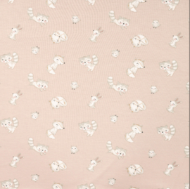 Qjutie bamboe tricot print Woodland animals