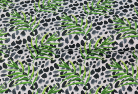 Stenzo poplin Leopard & leaves