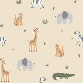 Tricot print Dierentuin dieren