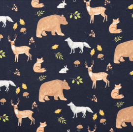 Tricot stof Forest animals