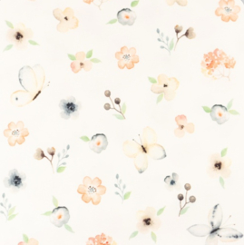 Snoozy fabrics tricot digital printed flowers bright Design C