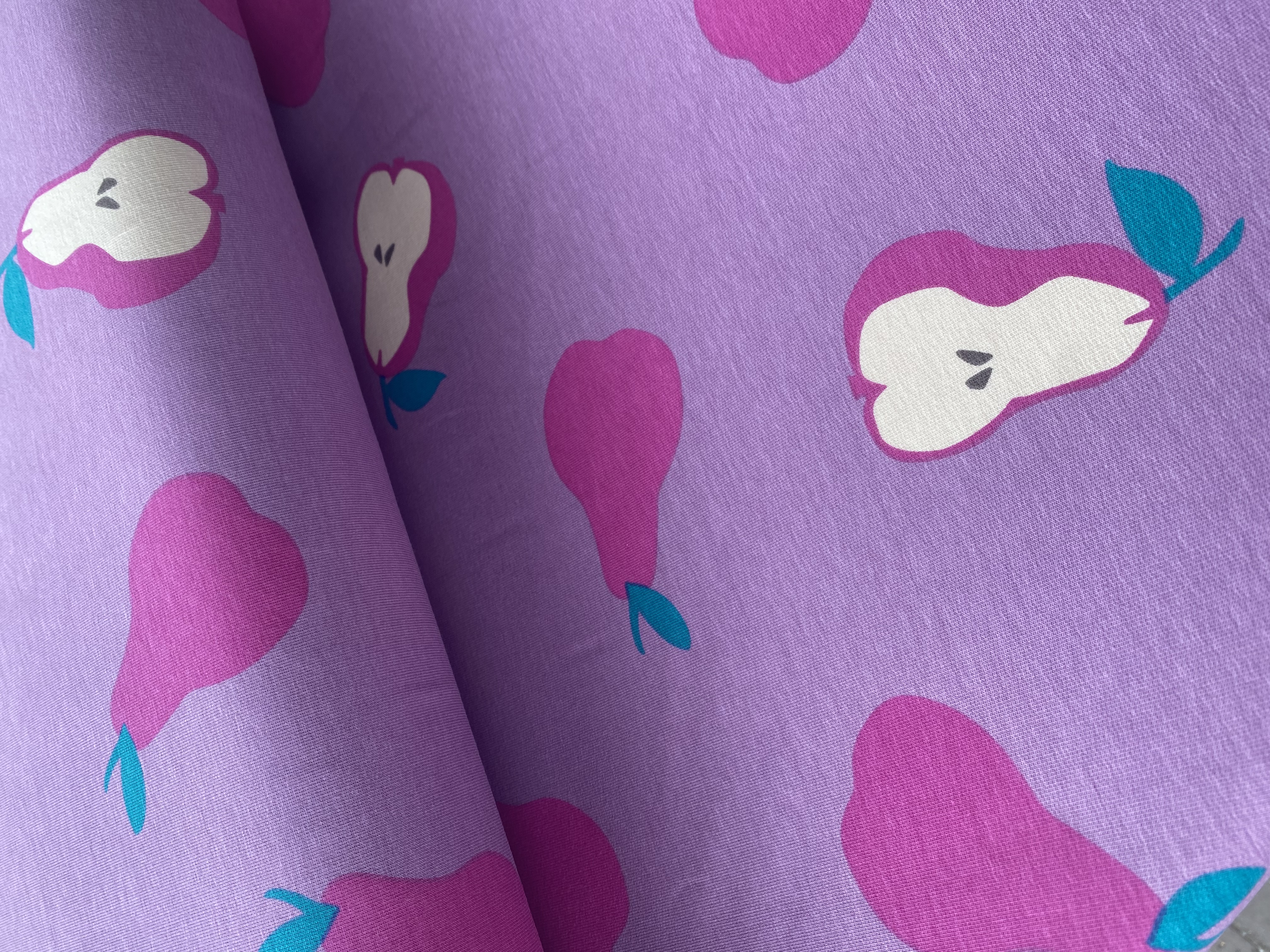 Qjutie french terry print pears violet