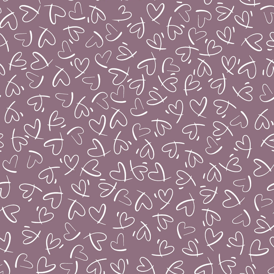 Tricot print bedrukt Harten Lila