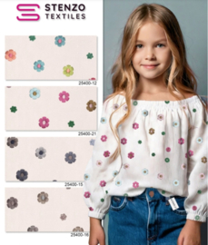 Stenzo Katoen embroidery bloemetjes