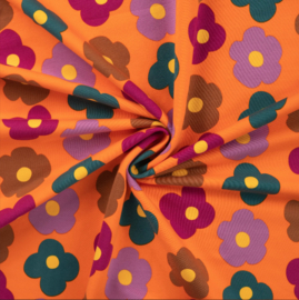 French Terry Brushed Print Big Flowers