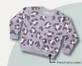 Terry Crêpe stof Luipaarden Lila