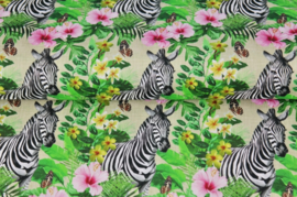 Stenzo poplin digital Zebra &flower