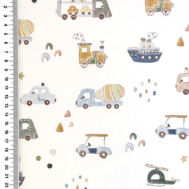 Poplin digitale print Little Boys Dreams - Design C