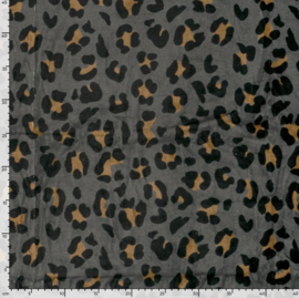 Nicky velours luipaarden donker grijs