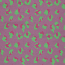 Tricot print bedrukt Panter Fuchsia