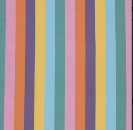 French Terry stof digitaal bedrukt Strepen Mint