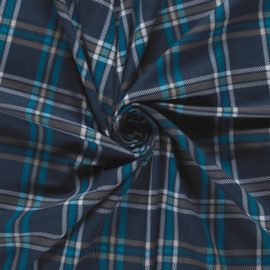 Flanel bedrukt ruiten marine