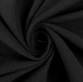 Sandwashed Crepe Uni 100% Cotton - zwart