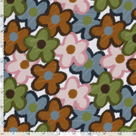 French Terry stof Bloemenparty