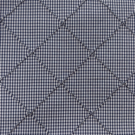 Katoen jacquard met doorgestikte ruiten