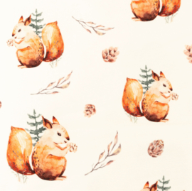 Snoozy fabrics Tricot Digital squirrel