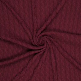 Jacquard Kabel grof gebreid Bordeaux