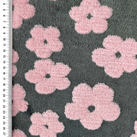 Teddy bloem - Antraciet/Licht lila