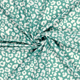 Swimwear Jersey digitaal bedrukt Panter Donker mint