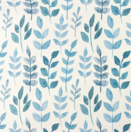Snoozy fabrics tricot digitaal Blue leaves