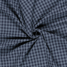 Katoen Poplin stof Seersucker Effen Marine M