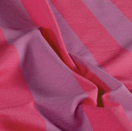French Terry stof digitaal bedrukt Strepen Fuchsia/Lila