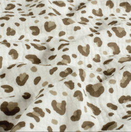 Hydrofiel stof Panter Gebroken wit