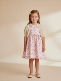 Qjutie Katoen Poplin Print Pinky leaves