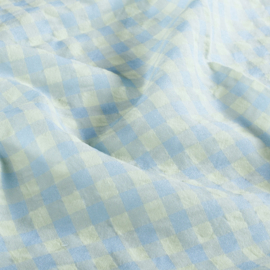 Katoen Poplin stof Seersucker Effen Lichtblauw M