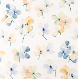 Snoozy fabrics Premium tricot Blauwe bloemen design C