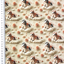 Tricot print Pretty horses design C