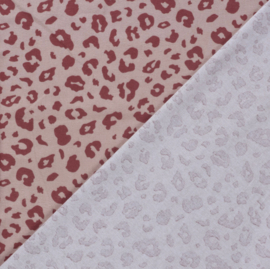 Flanel bedrukt luipaarden lichte roze