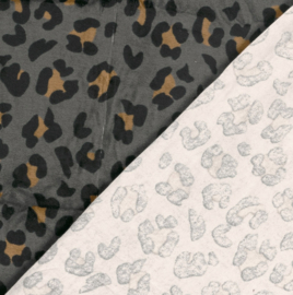 Nicky velours luipaarden donker grijs