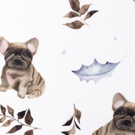 Snoozy fabrics Poplin Digitaal frenchie GROF