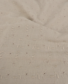 Katoen embroidery flower taupe