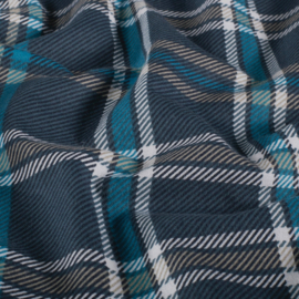Flanel bedrukt ruiten marine
