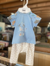 Qjutie tricot Panel Jungle babyblauw