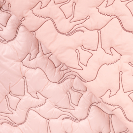 Qjutie doorgestikte stof  quilted  paarden poederroze