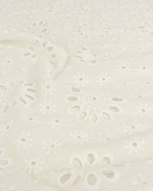 Katoen embroidery big flower ecru