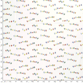 Katoen bedrukt Reken sommetjes