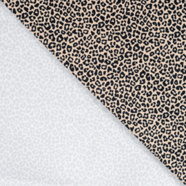 Qjutie French terry panter printje sand