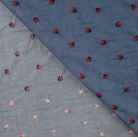 Katoen embroidery Lieveheersbeestjes