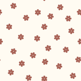 Ajour stof Bloemen Gebroken wit
