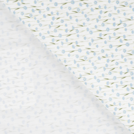 Qjutie Katoen flowers baby blue flowers