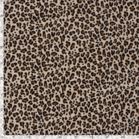 Nicky velours luipaarden camel