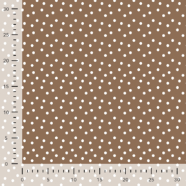 French Terry Brushed Print Dots Brown